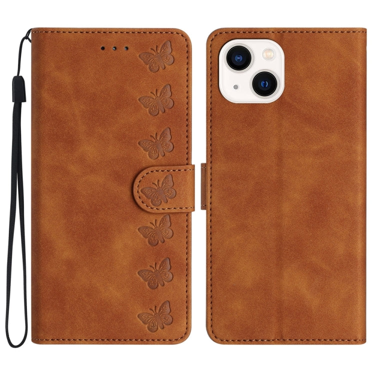 Seven Butterflies Embossed Leather Phone Case, Series 5