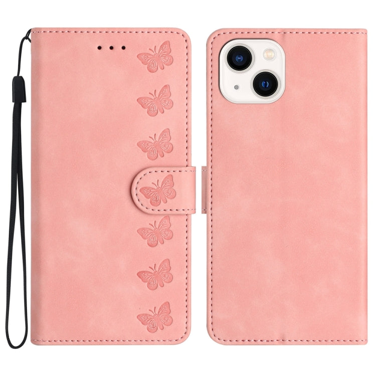 Seven Butterflies Embossed Leather Phone Case, Series 5