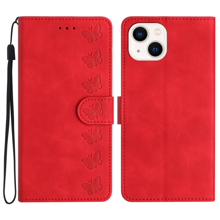 Seven Butterflies Embossed Leather Phone Case, Series 5