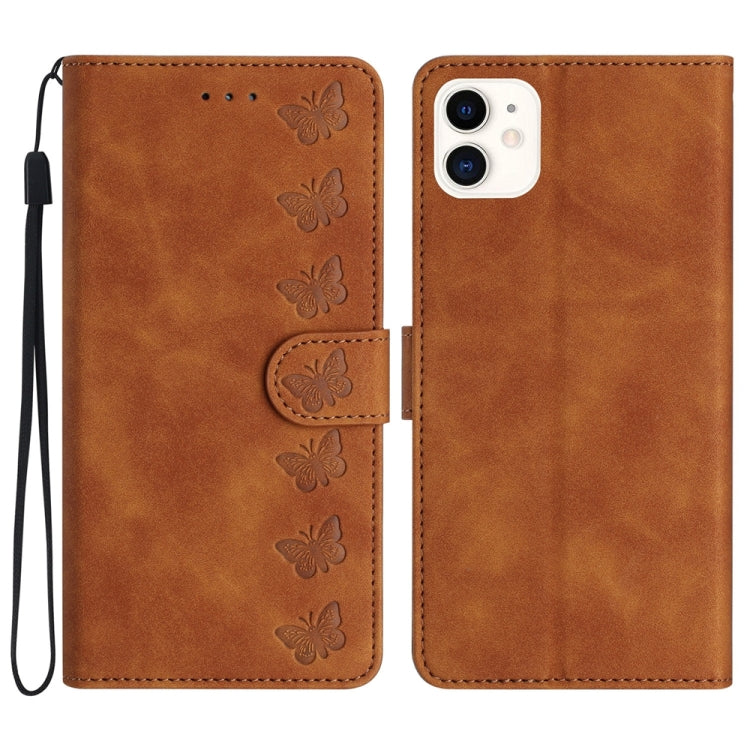 Seven Butterflies Embossed Leather Phone Case, Series 5