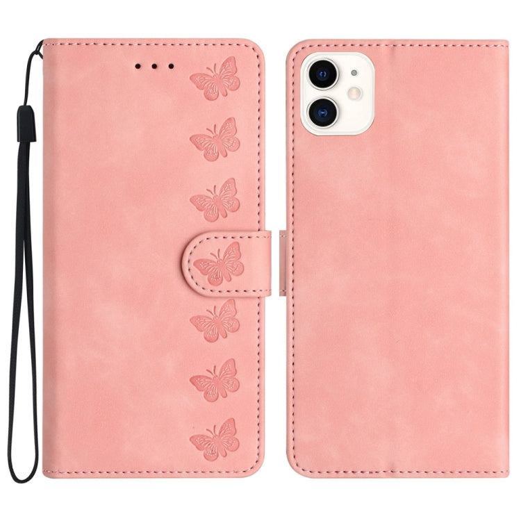 Seven Butterflies Embossed Leather Phone Case, Series 5