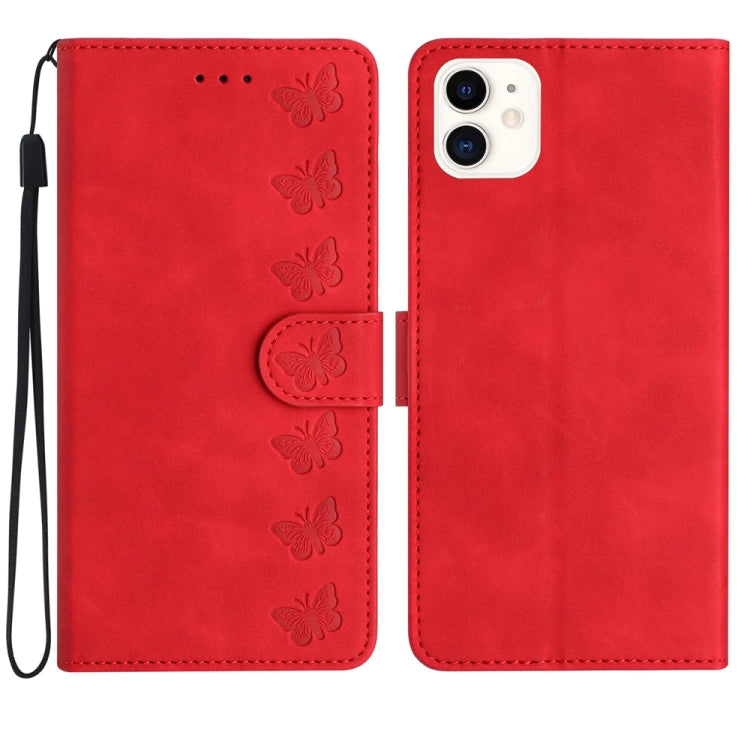 Seven Butterflies Embossed Leather Phone Case, Series 5