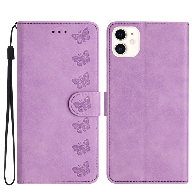 Seven Butterflies Embossed Leather Phone Case, Series 5