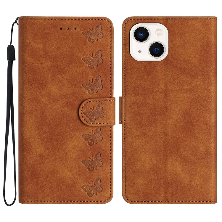 Seven Butterflies Embossed Leather Phone Case, Series 2