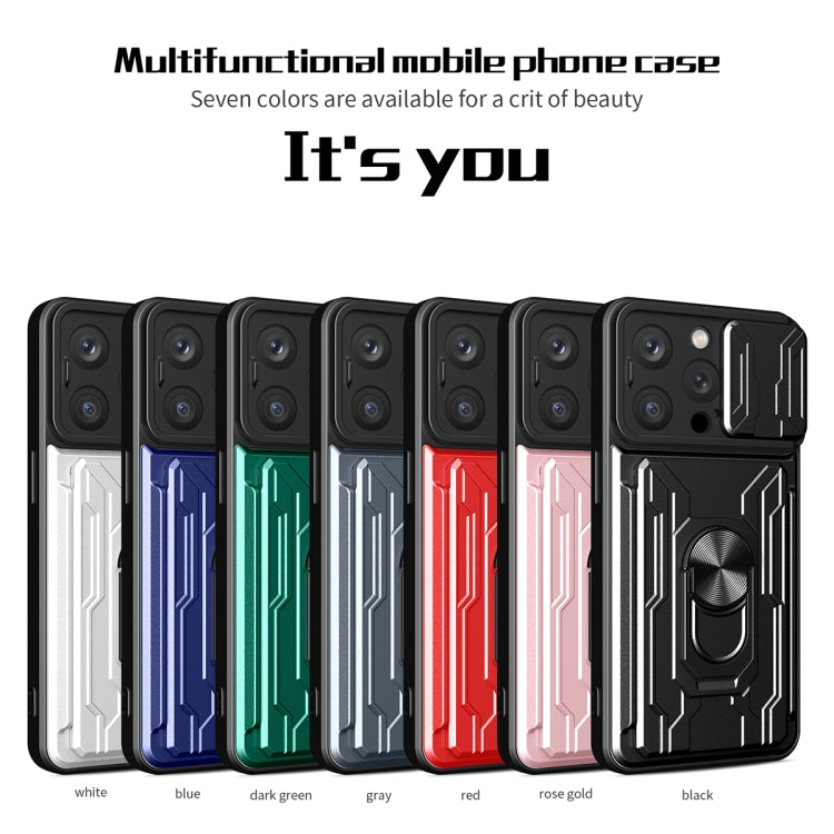 Sliding Camshield TPU+PC Phone Case with Card Slot