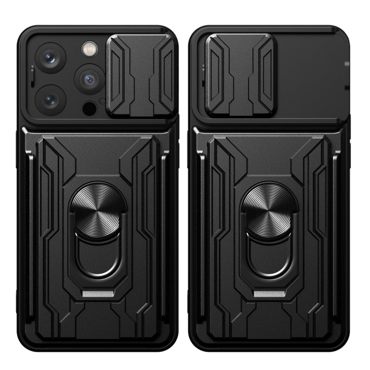 Sliding Camshield TPU+PC Phone Case with Card Slot