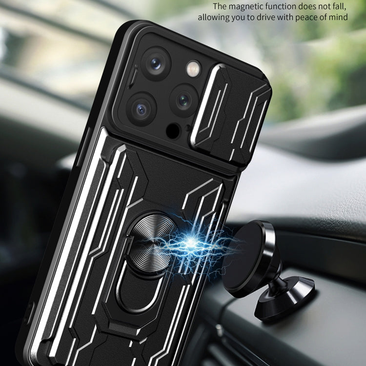 Sliding Camshield TPU+PC Phone Case with Card Slot