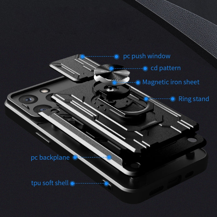 Sliding Camshield TPU+PC Phone Case with Card Slot