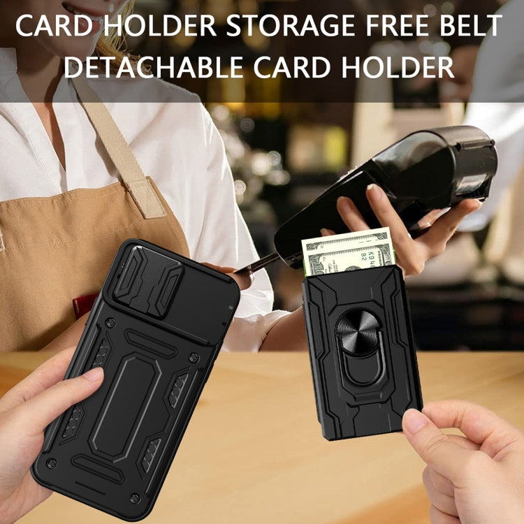 Sliding Camshield TPU+PC Phone Case with Card Slot