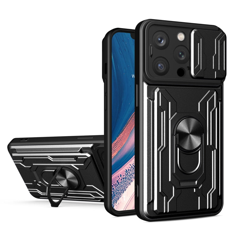 Sliding Camshield TPU+PC Phone Case with Card Slot