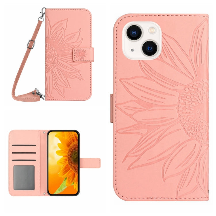 Skin Feel Sun Flower Embossed Flip Leather Phone Case with Lanyard, Series 1