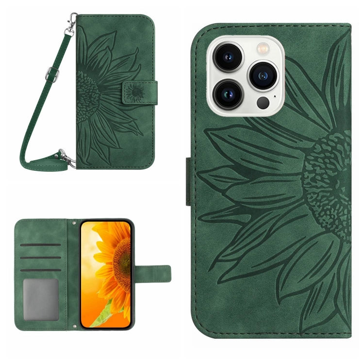 Skin Feel Sun Flower Embossed Flip Leather Phone Case with Lanyard, Series 3