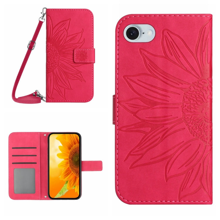 Skin Feel Sun Flower Embossed Flip Leather Phone Case with Lanyard, Series 2