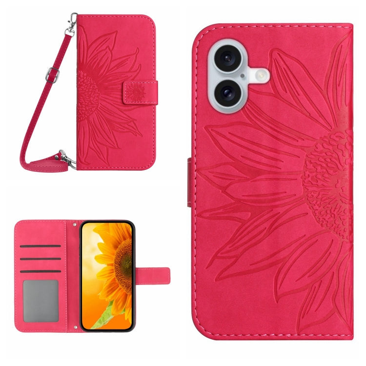 Skin Feel Sun Flower Embossed Flip Leather Phone Case with Lanyard, Series 1