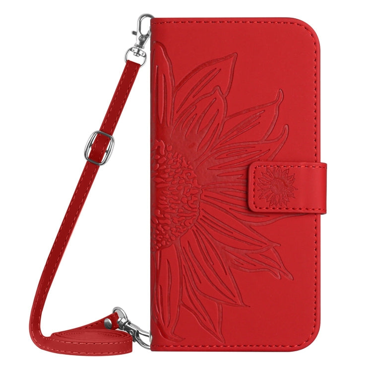 Skin Feel Sun Flower Embossed Flip Leather Phone Case with Lanyard, Series 3