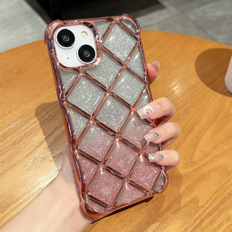 3D Diamond Lattice Laser Engraving Glitter Paper Phone Case, Series 1