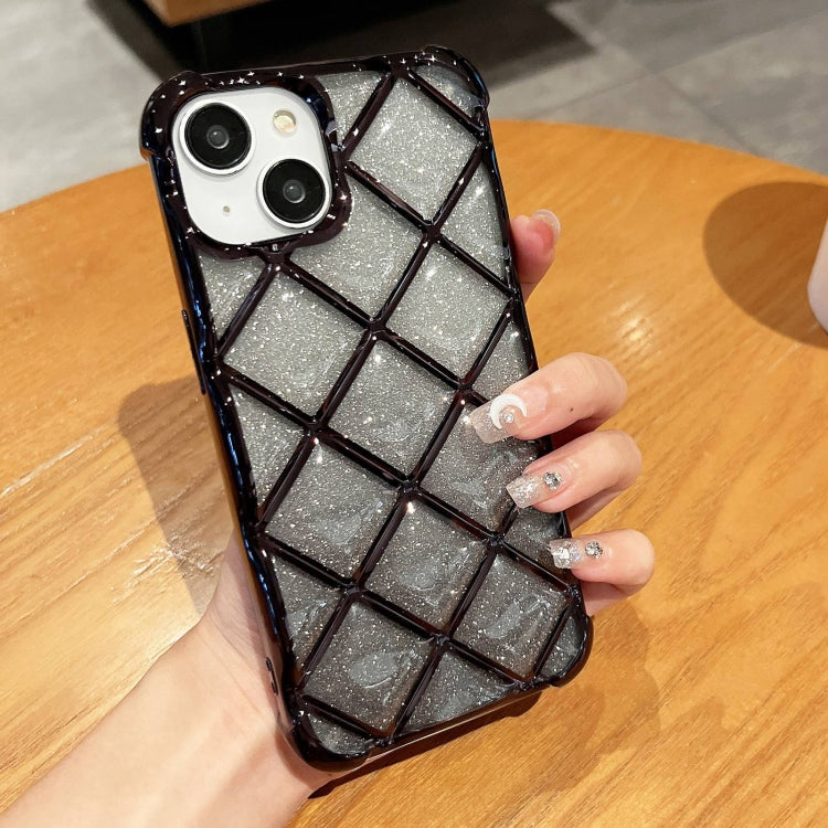 3D Diamond Lattice Laser Engraving Glitter Paper Phone Case, Series 1