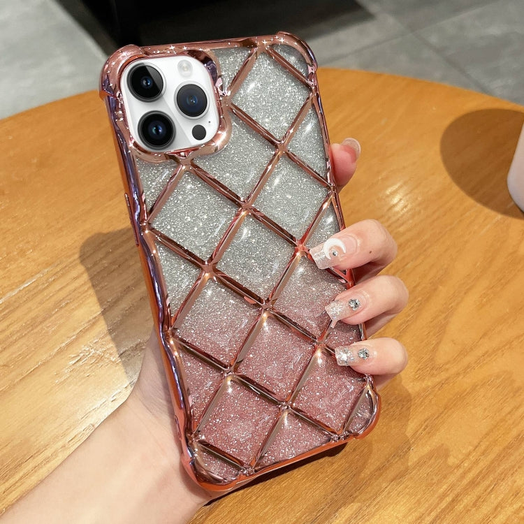 3D Diamond Lattice Laser Engraving Glitter Paper Phone Case, Series 3