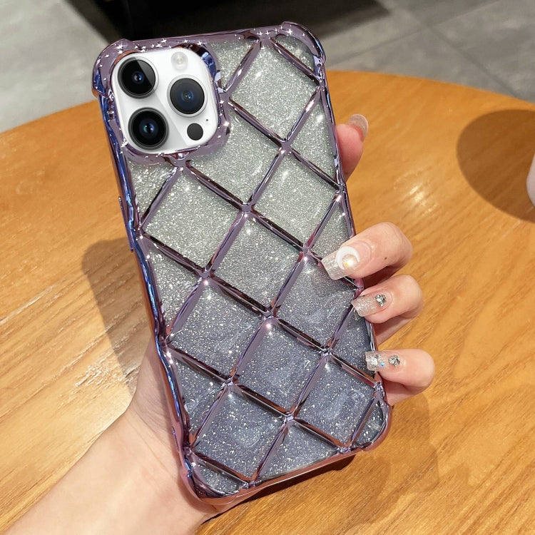 3D Diamond Lattice Laser Engraving Glitter Paper Phone Case, Series 3