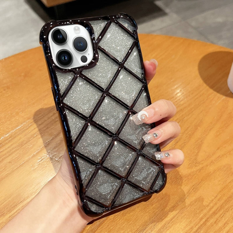 3D Diamond Lattice Laser Engraving Glitter Paper Phone Case, Series 1