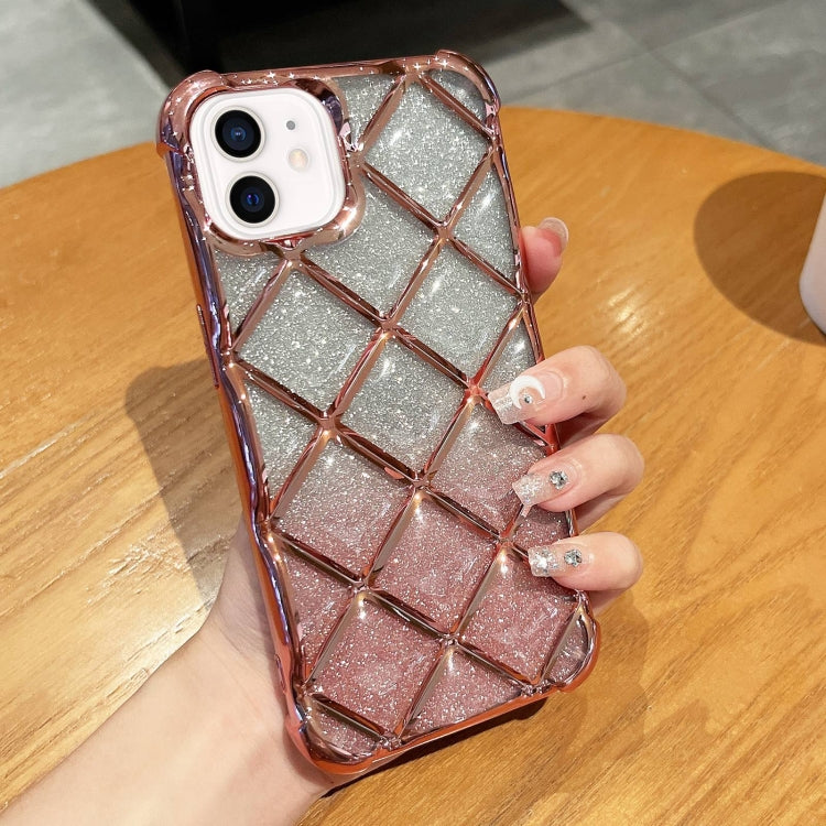 3D Diamond Lattice Laser Engraving Glitter Paper Phone Case, Series 1