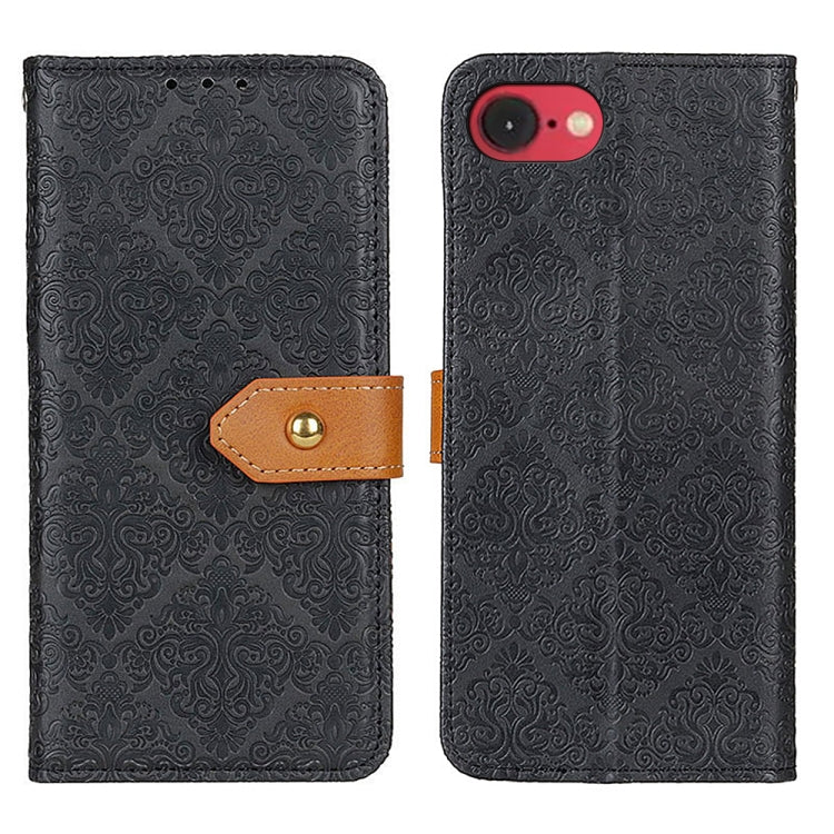 European Floral Embossed Leather Phone Case