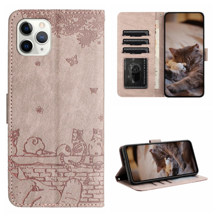 Cat Embossing Pattern Leather Phone Case with Lanyard, Series 3