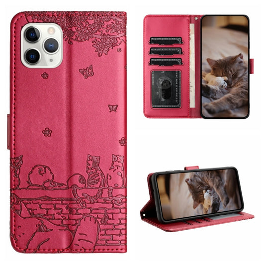 Cat Embossing Pattern Leather Phone Case with Lanyard, Series 2