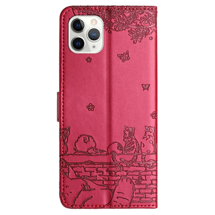 Cat Embossing Pattern Leather Phone Case with Lanyard, Series 2