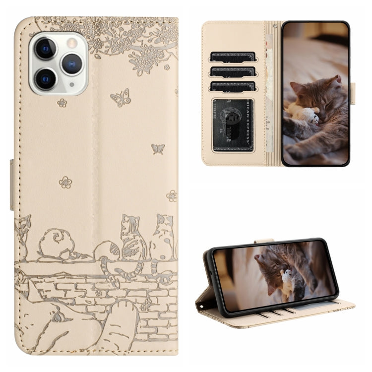 Cat Embossing Pattern Leather Phone Case with Lanyard, Series 2