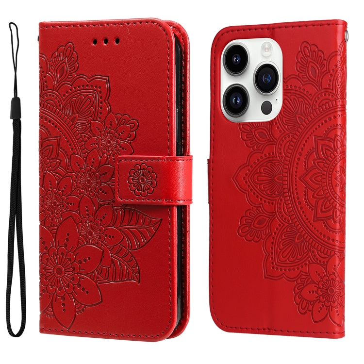 Seven-petal Flowers Embossing Leather Phone Case, Series 2