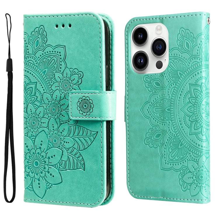 Seven-petal Flowers Embossing Leather Phone Case, Series 2