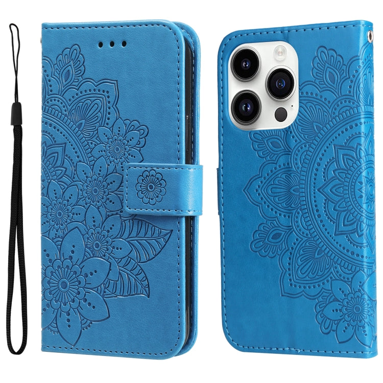 Seven-petal Flowers Embossing Leather Phone Case, Series 2