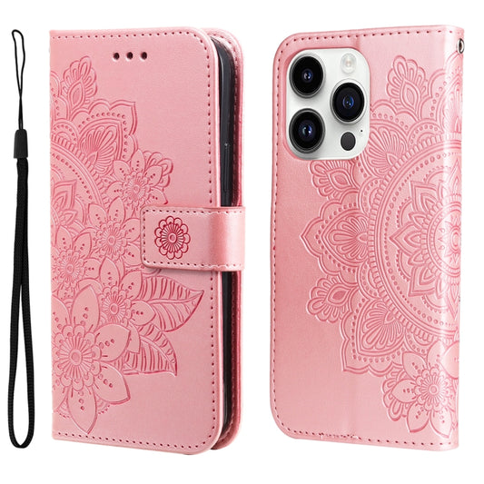 Seven-petal Flowers Embossing Leather Phone Case, Series 1