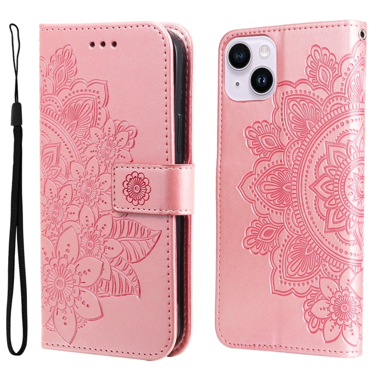 Seven-petal Flowers Embossing Leather Phone Case, Series 1