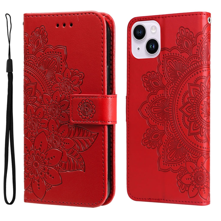 Seven-petal Flowers Embossing Leather Phone Case, Series 1