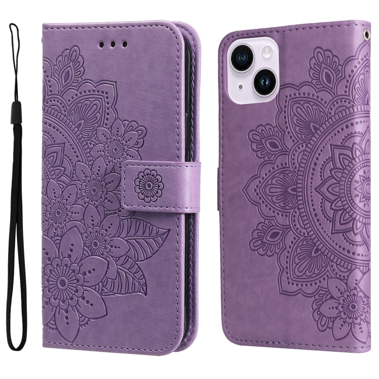 Seven-petal Flowers Embossing Leather Phone Case, Series 1