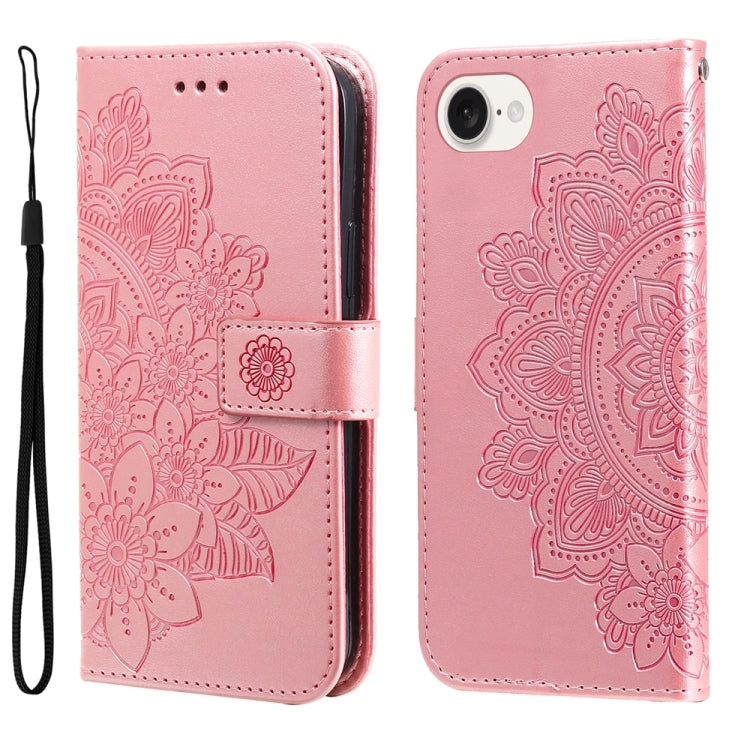 Seven-petal Flowers Embossing Leather Phone Case, Series 1