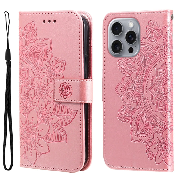 Seven-petal Flowers Embossing Leather Phone Case, Series 2