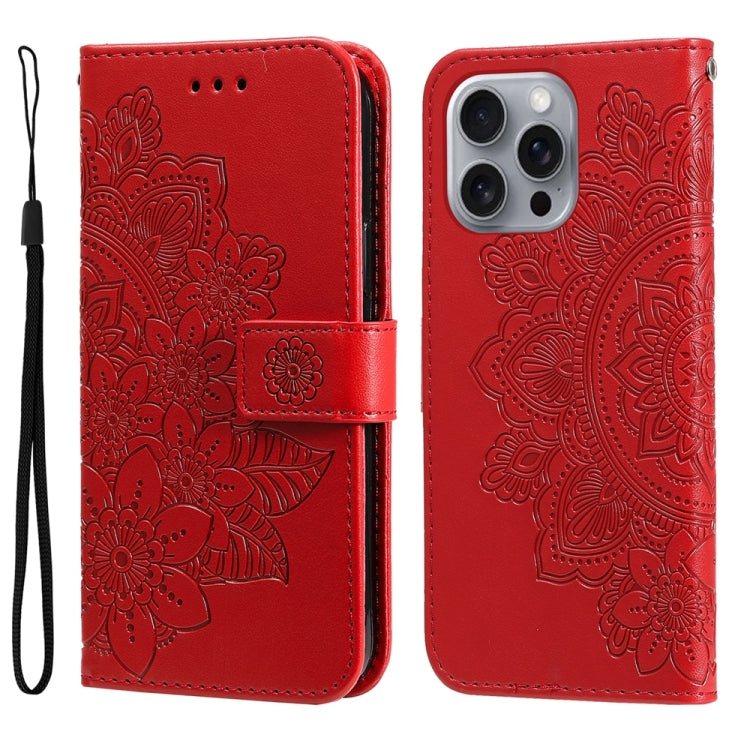 Seven-petal Flowers Embossing Leather Phone Case, Series 2