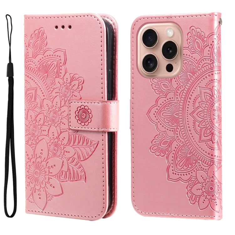 Seven-petal Flowers Embossing Leather Phone Case, Series 1