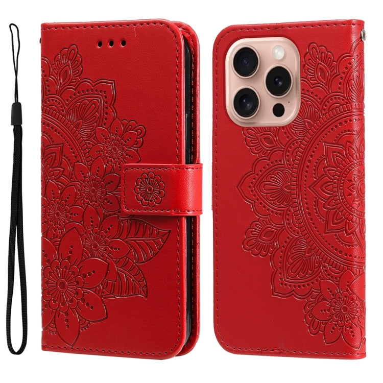 Seven-petal Flowers Embossing Leather Phone Case, Series 1