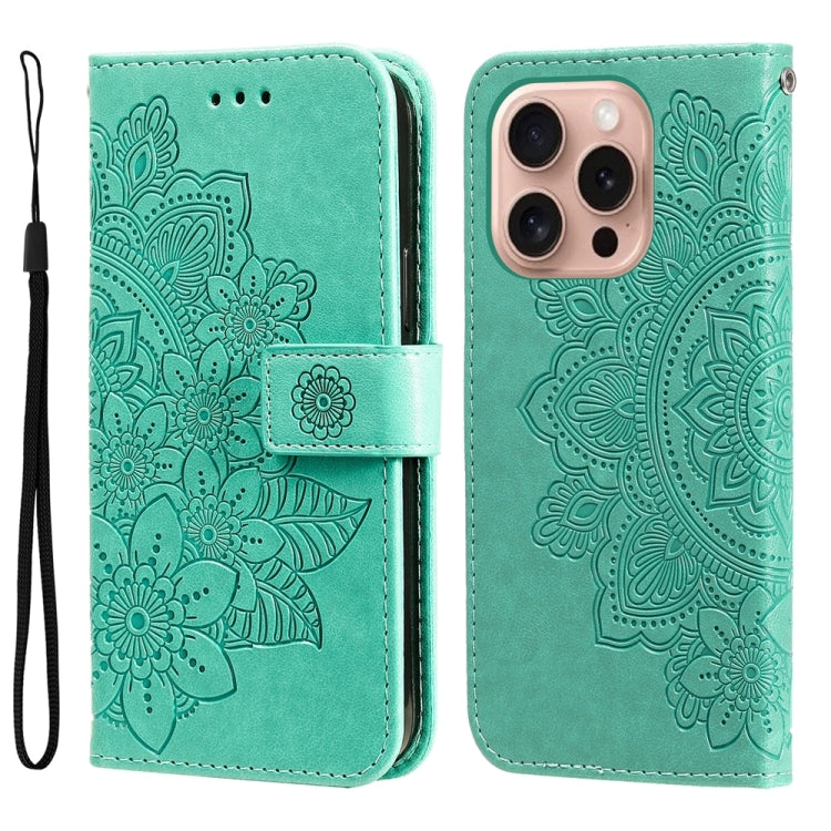 Seven-petal Flowers Embossing Leather Phone Case, Series 1