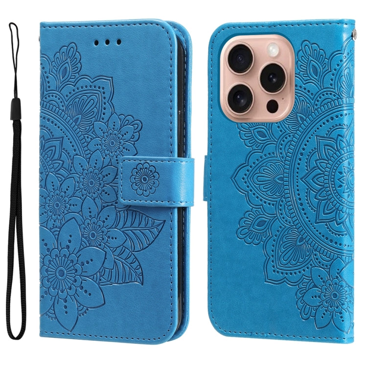 Seven-petal Flowers Embossing Leather Phone Case, Series 1