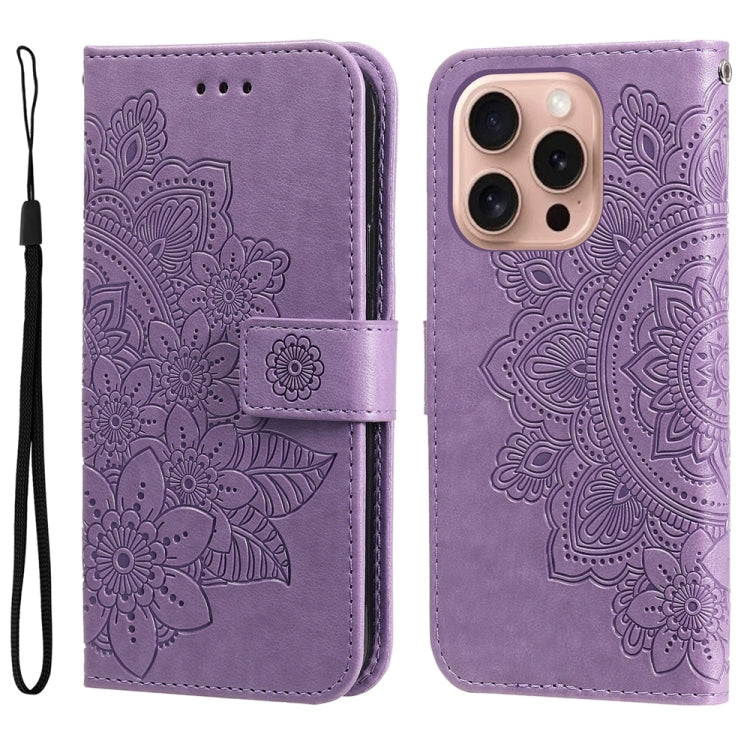 Seven-petal Flowers Embossing Leather Phone Case, Series 1