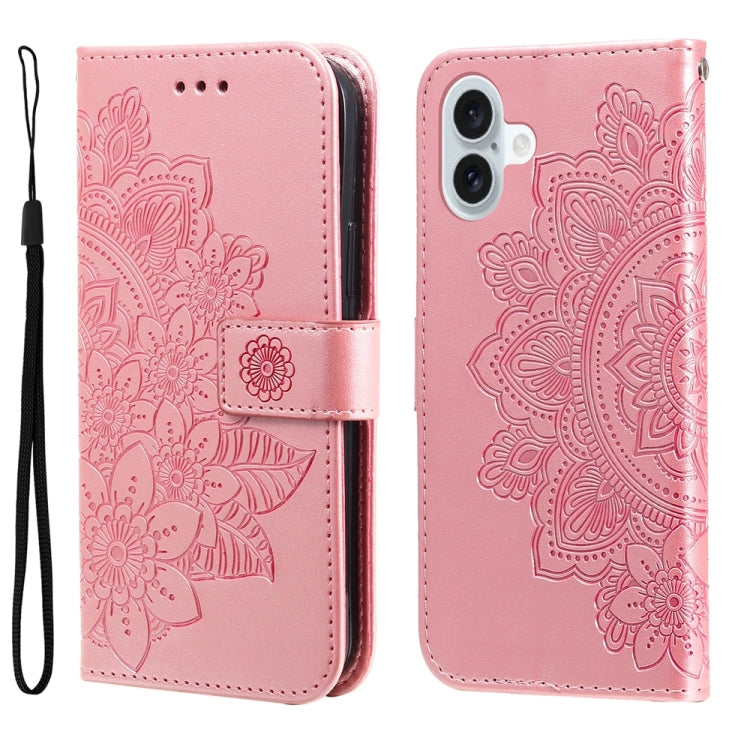 Seven-petal Flowers Embossing Leather Phone Case, Series 1