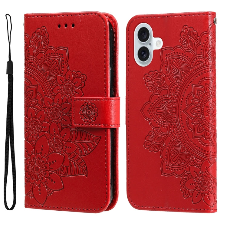 Seven-petal Flowers Embossing Leather Phone Case, Series 1