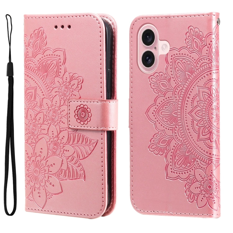 Seven-petal Flowers Embossing Leather Phone Case, Series 2