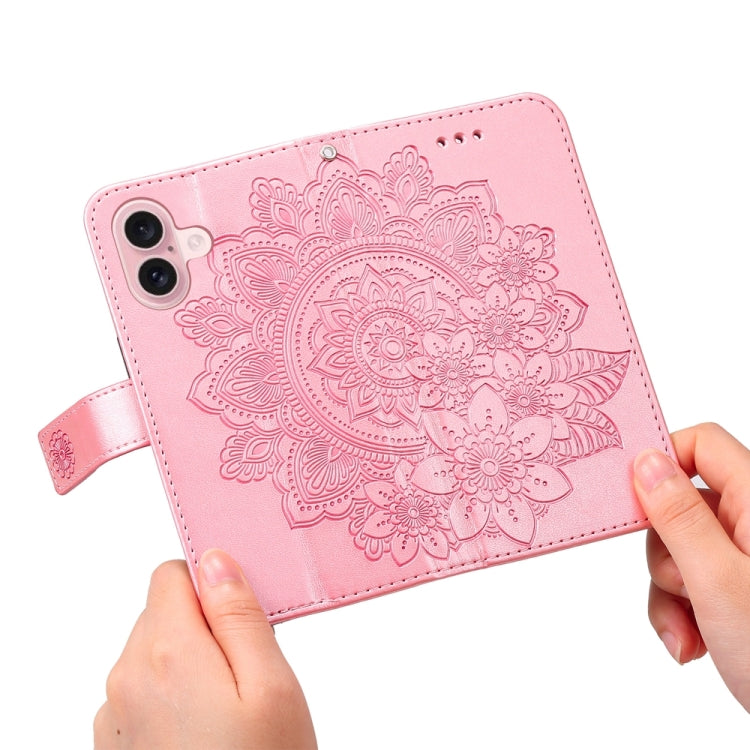 Seven-petal Flowers Embossing Leather Phone Case, Series 2