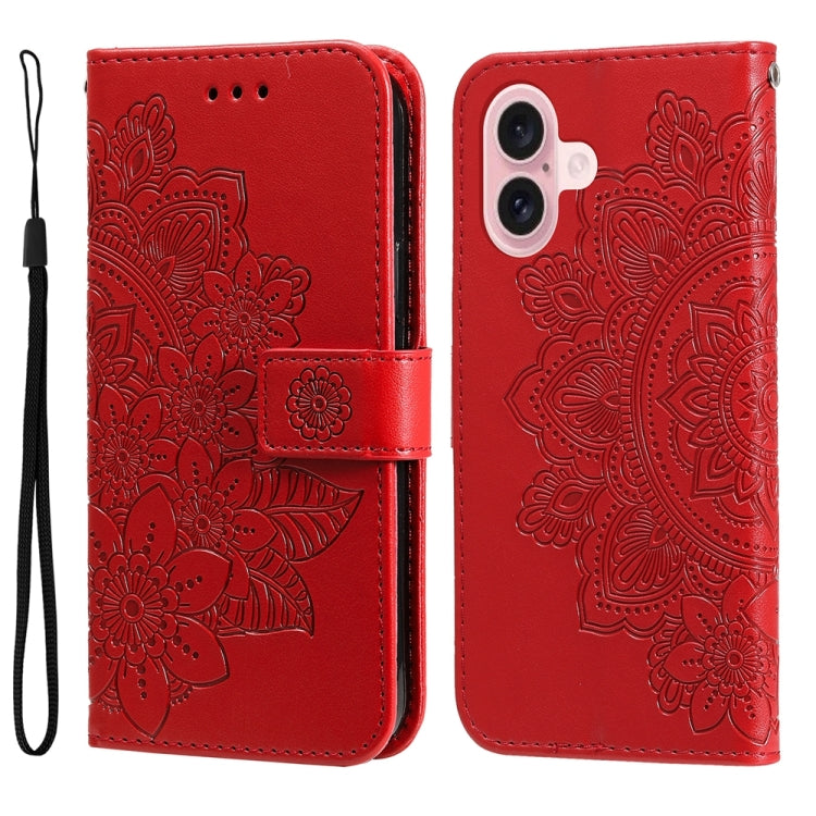 Seven-petal Flowers Embossing Leather Phone Case, Series 2